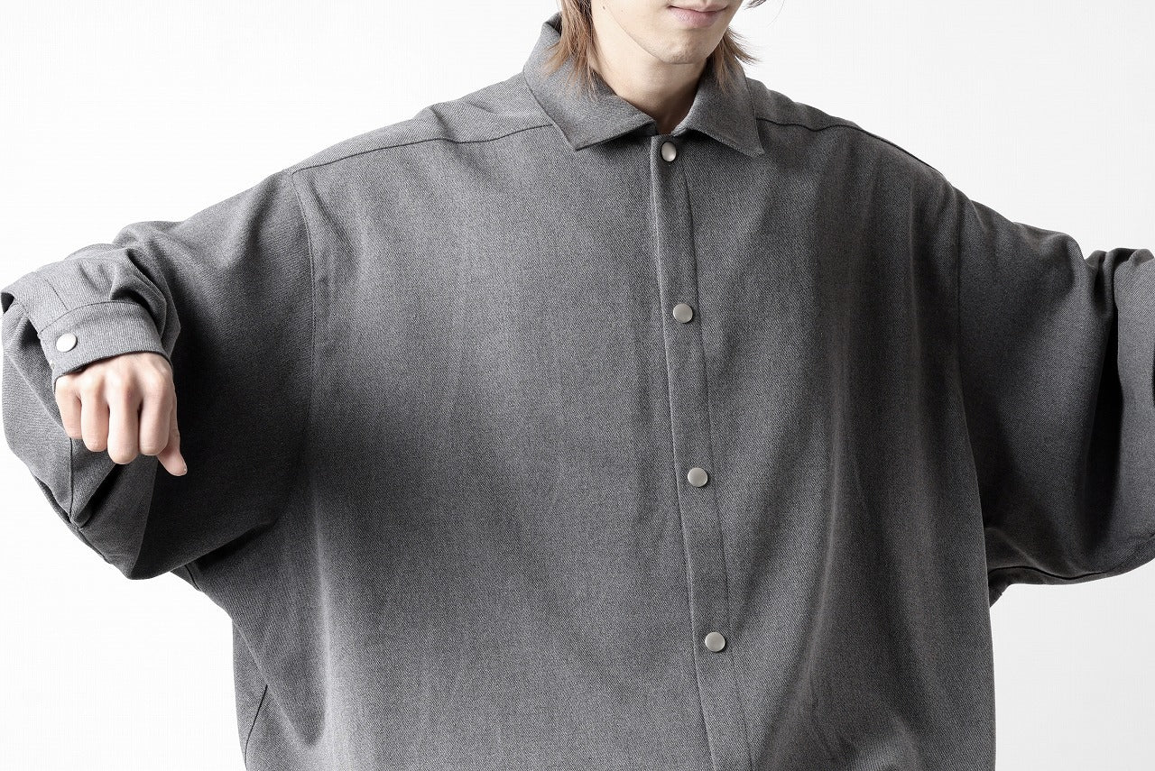 A.F ARTEFACT LAYERED SLEEVE OVER SIZE SHIRTS / SERGE TWILL (L.GREY)