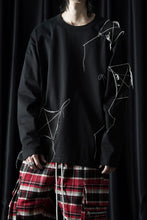 画像をギャラリービューアに読み込む, OBLADI DENIM RECTANGLE PATCHWORK LONG SLEEVES T-SHIRT (BLACK)