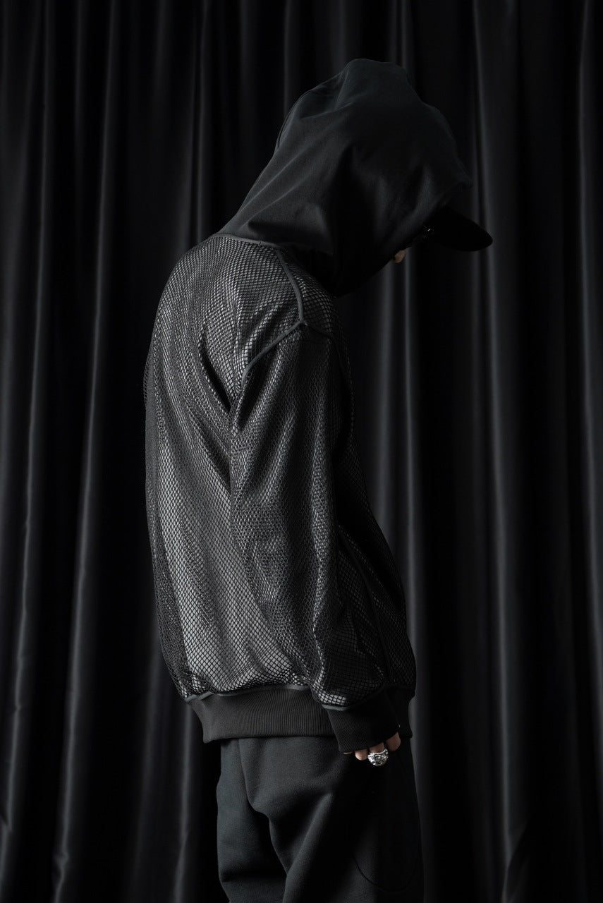 OBLADI BIG HOLE MESH HOODIE (BLACK)