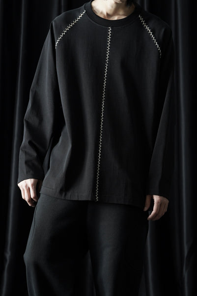 OBLADI LONG SLEEVE JINBEI T- SHIRT IN BLACK (BLACK)