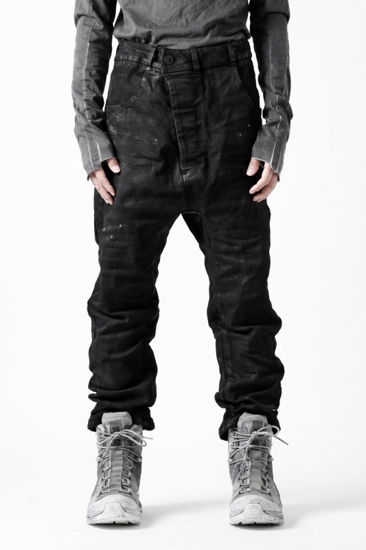 BORIS BIDJAN SABERI CROPPED TROUSER / VINYL COATED & NICKEL PRESSED & BODY MOLDED "P15.1BF-F1603K" (BLACK)