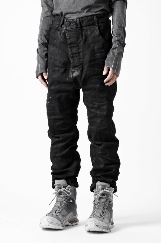 BORIS BIDJAN SABERI CROPPED TROUSER / VINYL COATED & NICKEL PRESSED & BODY MOLDED "P15.1BF-F1603K" (BLACK)