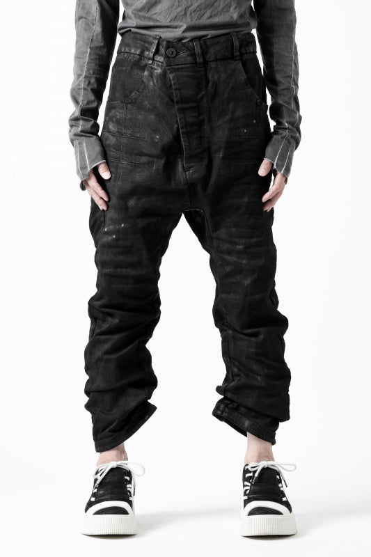 BORIS BIDJAN SABERI CROPPED TROUSER / VINYL COATED & NICKEL PRESSED & BODY MOLDED "P15.1BF-F1603K" (BLACK)