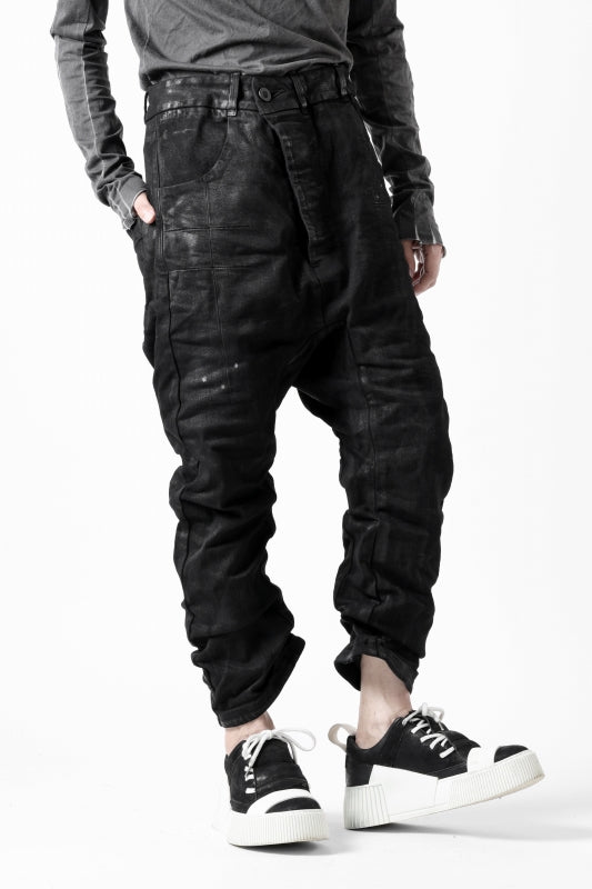 BORIS BIDJAN SABERI CROPPED TROUSER / VINYL COATED & NICKEL PRESSED & BODY MOLDED "P15.1BF-F1603K" (BLACK)