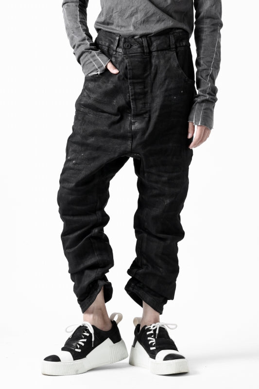 BORIS BIDJAN SABERI CROPPED TROUSER / VINYL COATED & NICKEL PRESSED & BODY MOLDED "P15.1BF-F1603K" (BLACK)