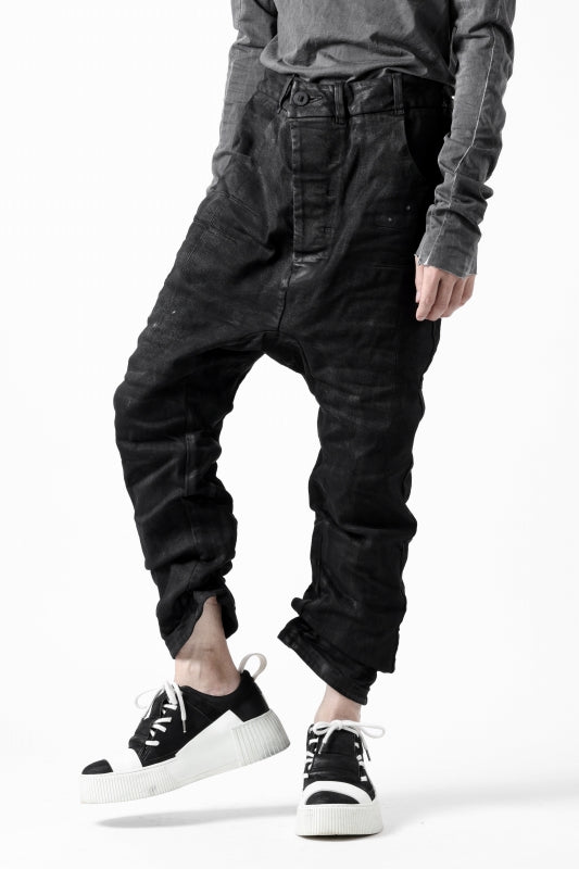 BORIS BIDJAN SABERI CROPPED TROUSER / VINYL COATED & NICKEL PRESSED & BODY MOLDED "P15.1BF-F1603K" (BLACK)