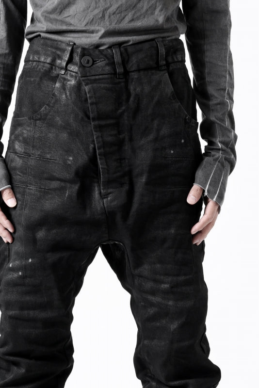 BORIS BIDJAN SABERI CROPPED TROUSER / VINYL COATED & NICKEL PRESSED & BODY MOLDED "P15.1BF-F1603K" (BLACK)