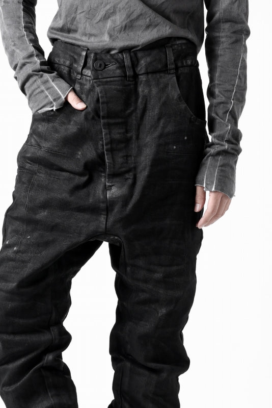 BORIS BIDJAN SABERI CROPPED TROUSER / VINYL COATED & NICKEL PRESSED & BODY MOLDED "P15.1BF-F1603K" (BLACK)