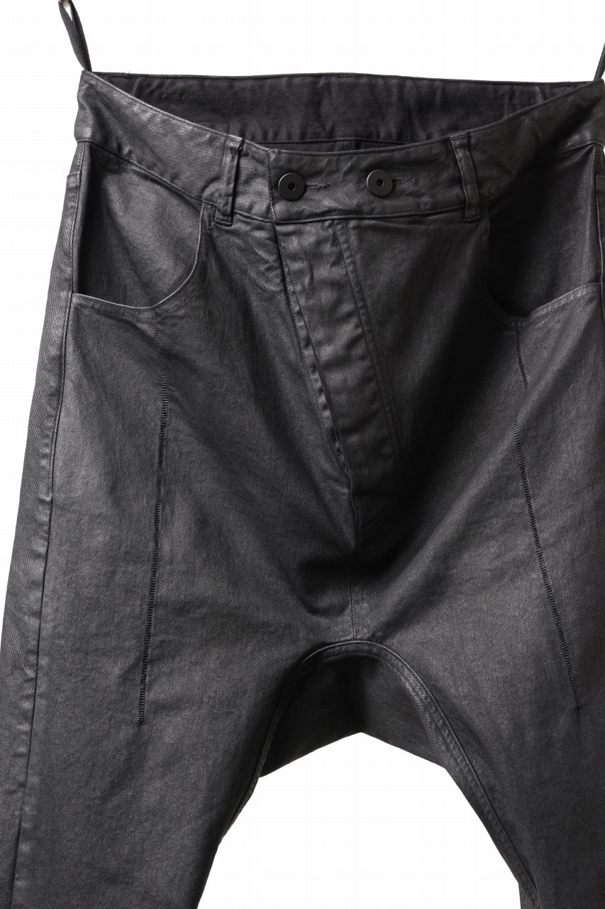 Load image into Gallery viewer, 11 BY BORIS BIDJAN SABERI LOW CROTCH BAGGY PANTS / OBJECT DYED &amp; COATED &quot;P4C-F1481&quot; (BLACK COATED)
