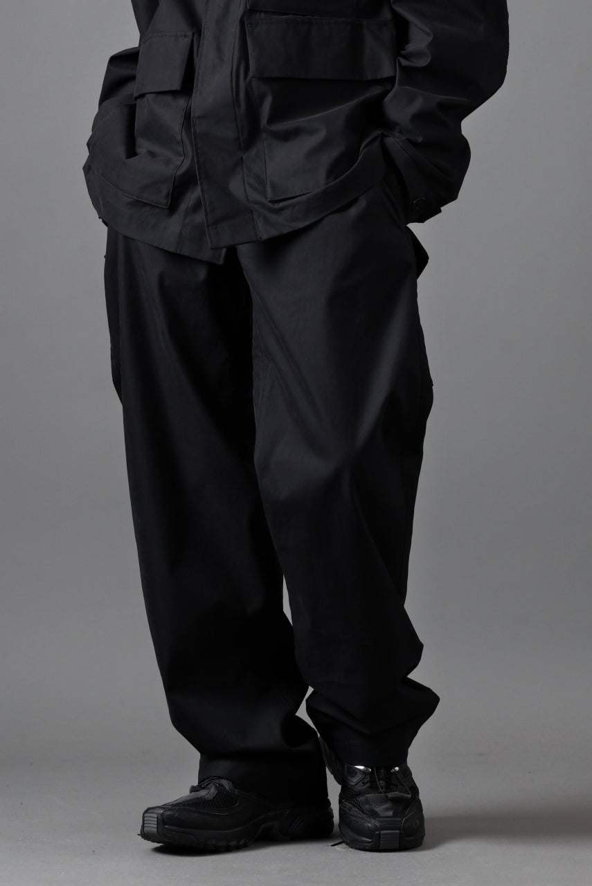 Ten c CHINO TROUSERS / PIECE DYED CONYPE MICRO-FIBER (BLACK)