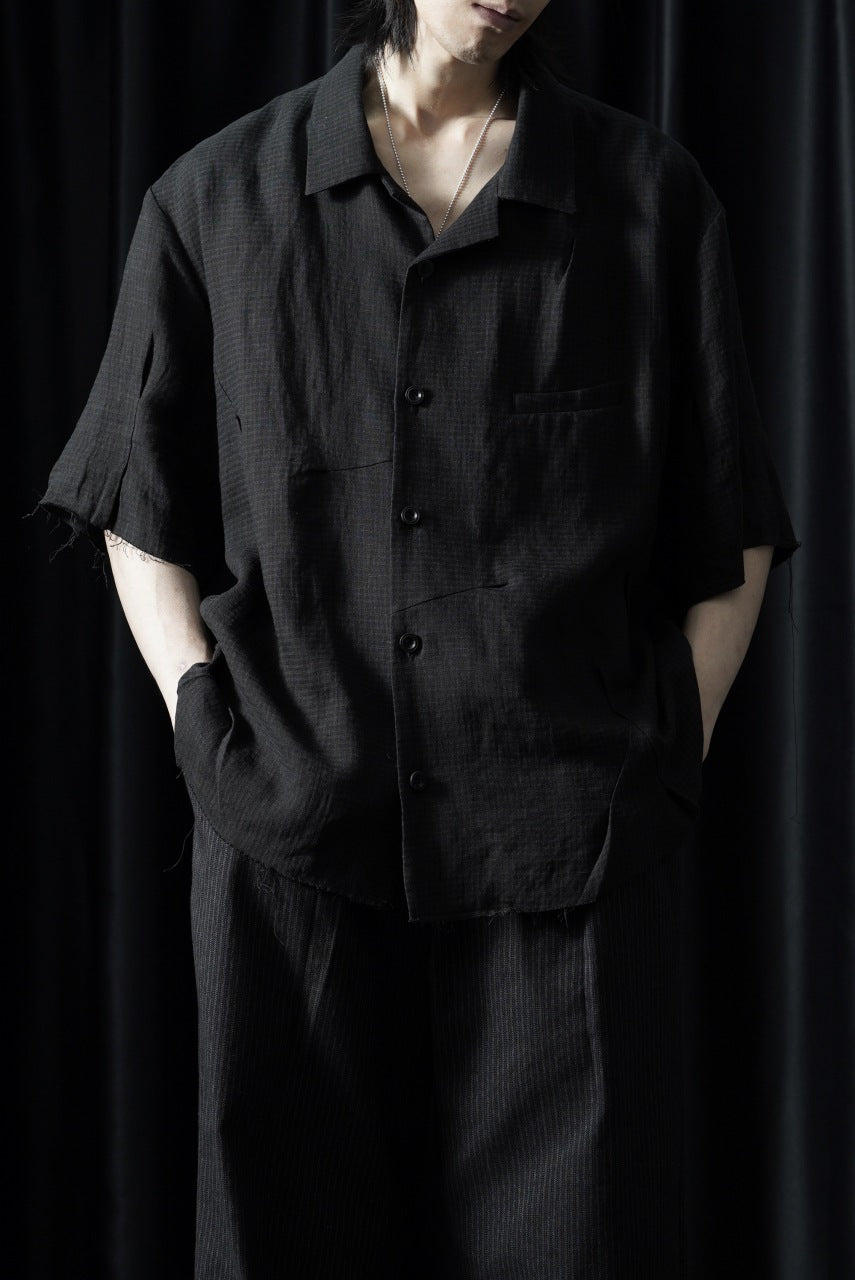 Professor.E CHECK SHORT SLEEVE SHIRT (BLACK)