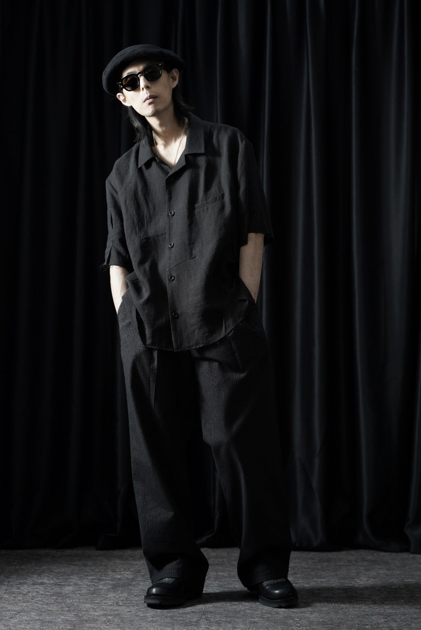 画像をギャラリービューアに読み込む, Professor.E CHECK SHORT SLEEVE SHIRT (BLACK)