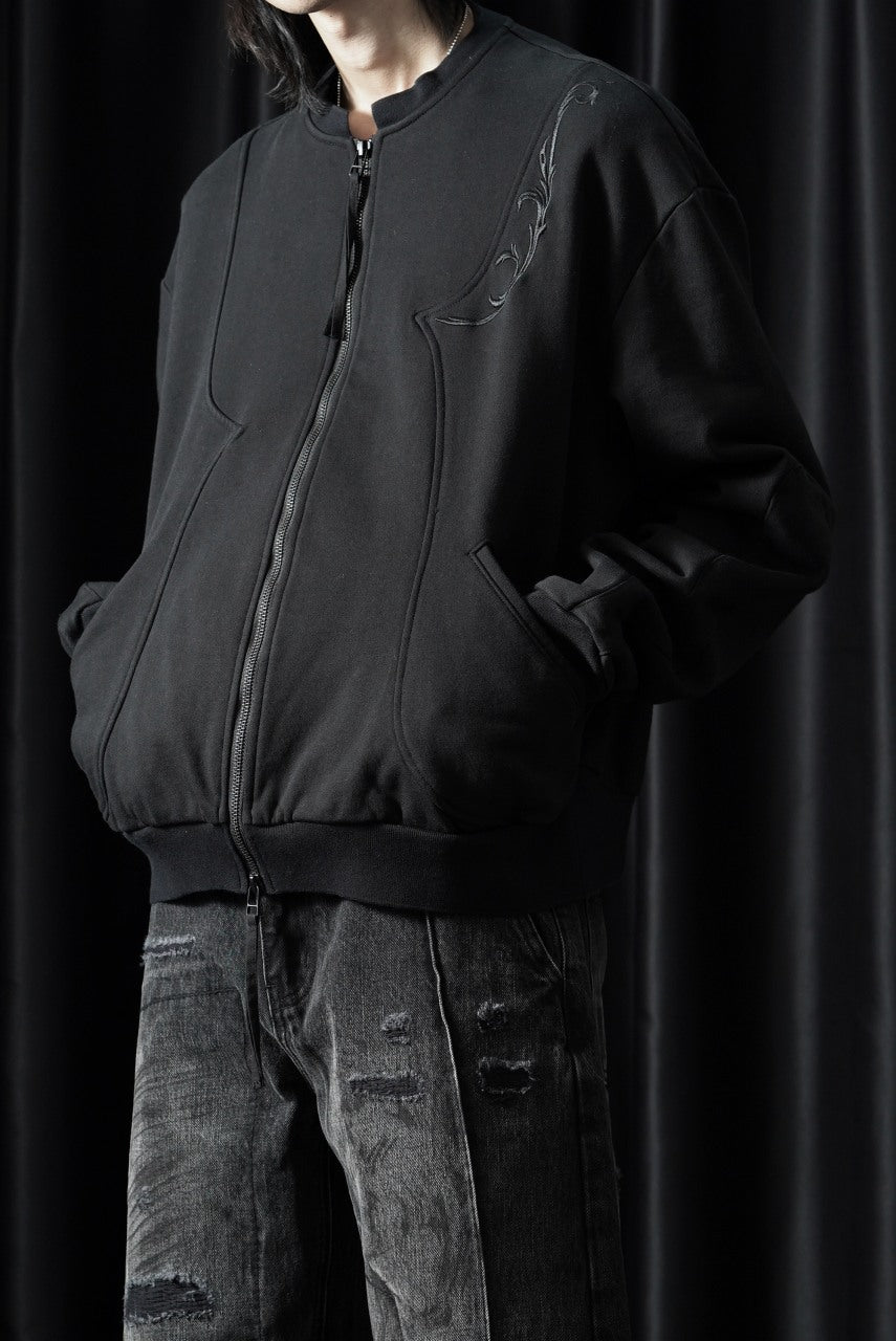 Professor.E EMBROIDERED ZIPPER JACKET (BLACK)
