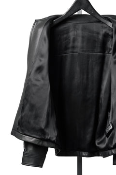 Load image into Gallery viewer, PORTER CLASSIC ENTREFINO LEATHER ZIP UP JACKET W / LOVE &amp; PEACE SILVER (BLACK)