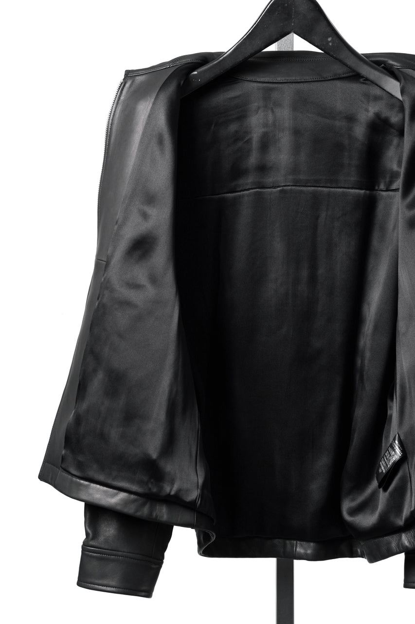 Load image into Gallery viewer, PORTER CLASSIC ENTREFINO LEATHER ZIP UP JACKET W / LOVE &amp; PEACE SILVER (BLACK)