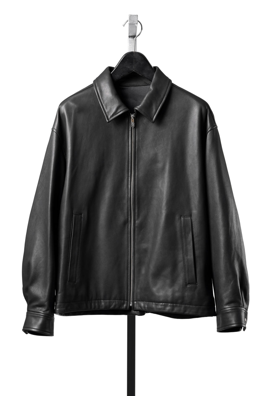 Load image into Gallery viewer, PORTER CLASSIC ENTREFINO LEATHER ZIP UP JACKET W / LOVE &amp; PEACE SILVER (BLACK)