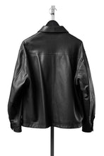 Load image into Gallery viewer, PORTER CLASSIC ENTREFINO LEATHER ZIP UP JACKET W / LOVE &amp; PEACE SILVER (BLACK)