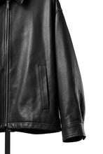 Load image into Gallery viewer, PORTER CLASSIC ENTREFINO LEATHER ZIP UP JACKET W / LOVE &amp; PEACE SILVER (BLACK)