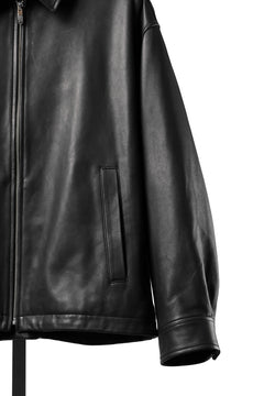 Load image into Gallery viewer, PORTER CLASSIC ENTREFINO LEATHER ZIP UP JACKET W / LOVE &amp; PEACE SILVER (BLACK)