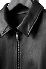 Load image into Gallery viewer, PORTER CLASSIC ENTREFINO LEATHER ZIP UP JACKET W / LOVE &amp; PEACE SILVER (BLACK)