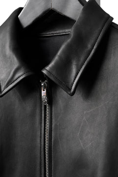 Load image into Gallery viewer, PORTER CLASSIC ENTREFINO LEATHER ZIP UP JACKET W / LOVE &amp; PEACE SILVER (BLACK)