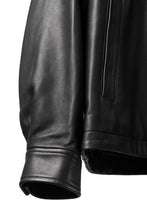 Load image into Gallery viewer, PORTER CLASSIC ENTREFINO LEATHER ZIP UP JACKET W / LOVE &amp; PEACE SILVER (BLACK)