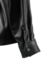 Load image into Gallery viewer, PORTER CLASSIC ENTREFINO LEATHER ZIP UP JACKET W / LOVE &amp; PEACE SILVER (BLACK)