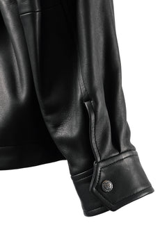 Load image into Gallery viewer, PORTER CLASSIC ENTREFINO LEATHER ZIP UP JACKET W / LOVE &amp; PEACE SILVER (BLACK)