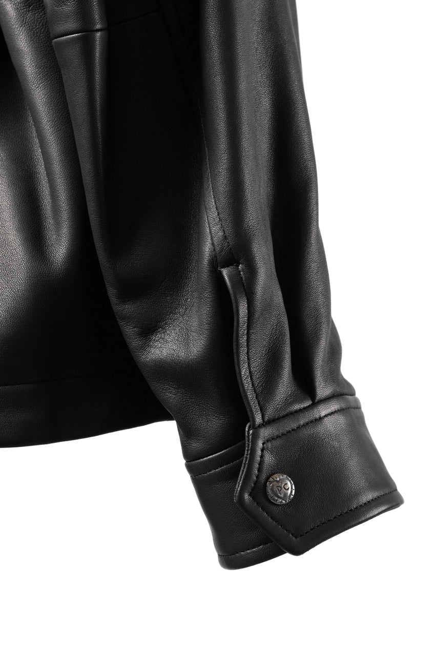 Load image into Gallery viewer, PORTER CLASSIC ENTREFINO LEATHER ZIP UP JACKET W / LOVE &amp; PEACE SILVER (BLACK)