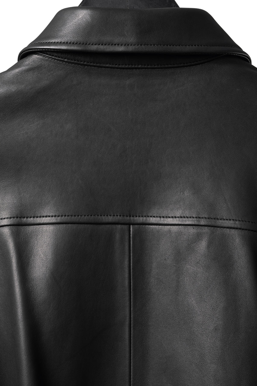 Load image into Gallery viewer, PORTER CLASSIC ENTREFINO LEATHER ZIP UP JACKET W / LOVE &amp; PEACE SILVER (BLACK)