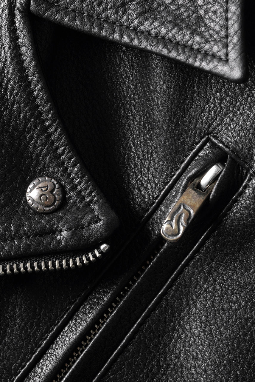 画像をギャラリービューアに読み込む, PORTER CLASSIC PC RIDERS JACKET W / LOVE &amp; PEACE SILVER (BLACK)