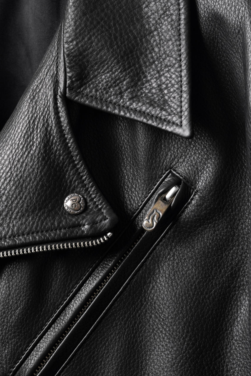 画像をギャラリービューアに読み込む, PORTER CLASSIC PC RIDERS JACKET W / LOVE &amp; PEACE SILVER (BLACK)