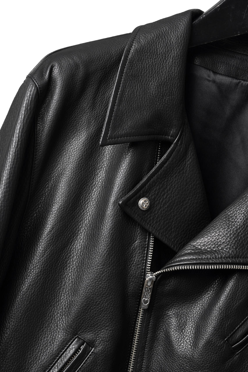画像をギャラリービューアに読み込む, PORTER CLASSIC PC RIDERS JACKET W / LOVE &amp; PEACE SILVER (BLACK)