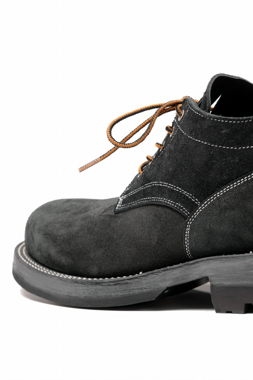 Portaille x LOOM exclusive DOUBLE STITCHED WELT WORKING DERBY / BOX CALF SUEDE (BLACK)