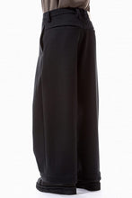 画像をギャラリービューアに読み込む, A.F ARTEFACT TUCK WIDE TROUSERS / KNITTED WOOLY TWILL (BLACK)