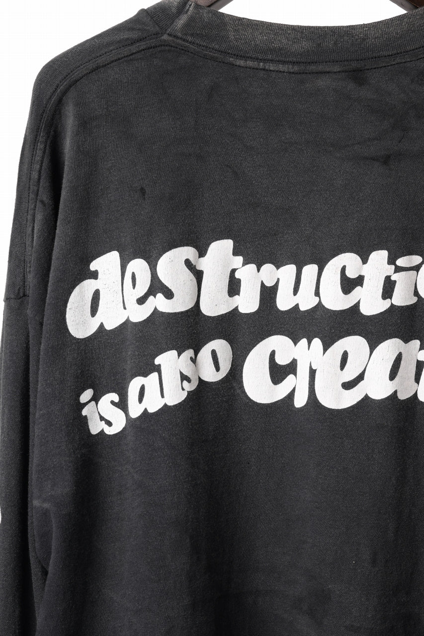 READYMADE L/S T-SHIRT DESTRUCTION (BLACK)