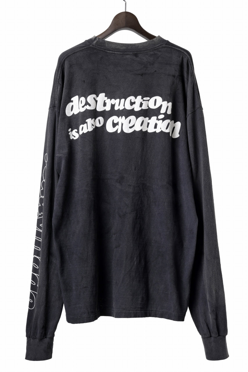 READYMADE L/S T-SHIRT DESTRUCTION (BLACK)