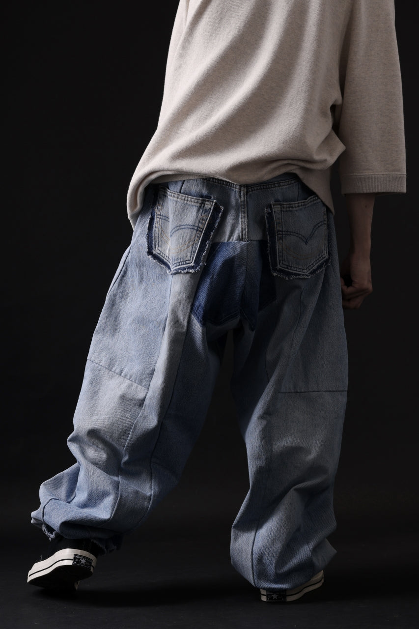 Load image into Gallery viewer, READYMADE DENIM PANTS (WIDE) / (BLUE #A)