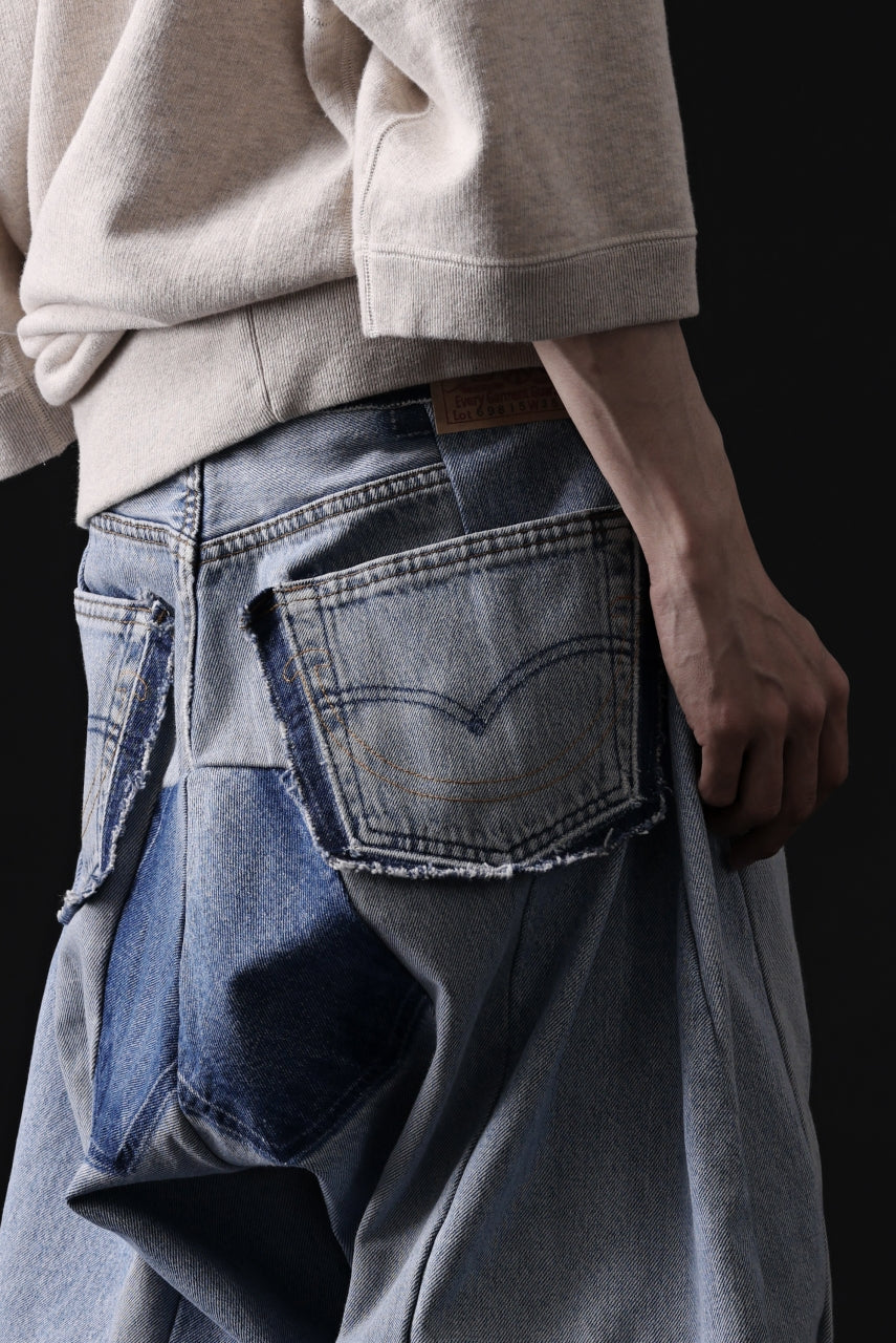 Load image into Gallery viewer, READYMADE DENIM PANTS (WIDE) / (BLUE #E)