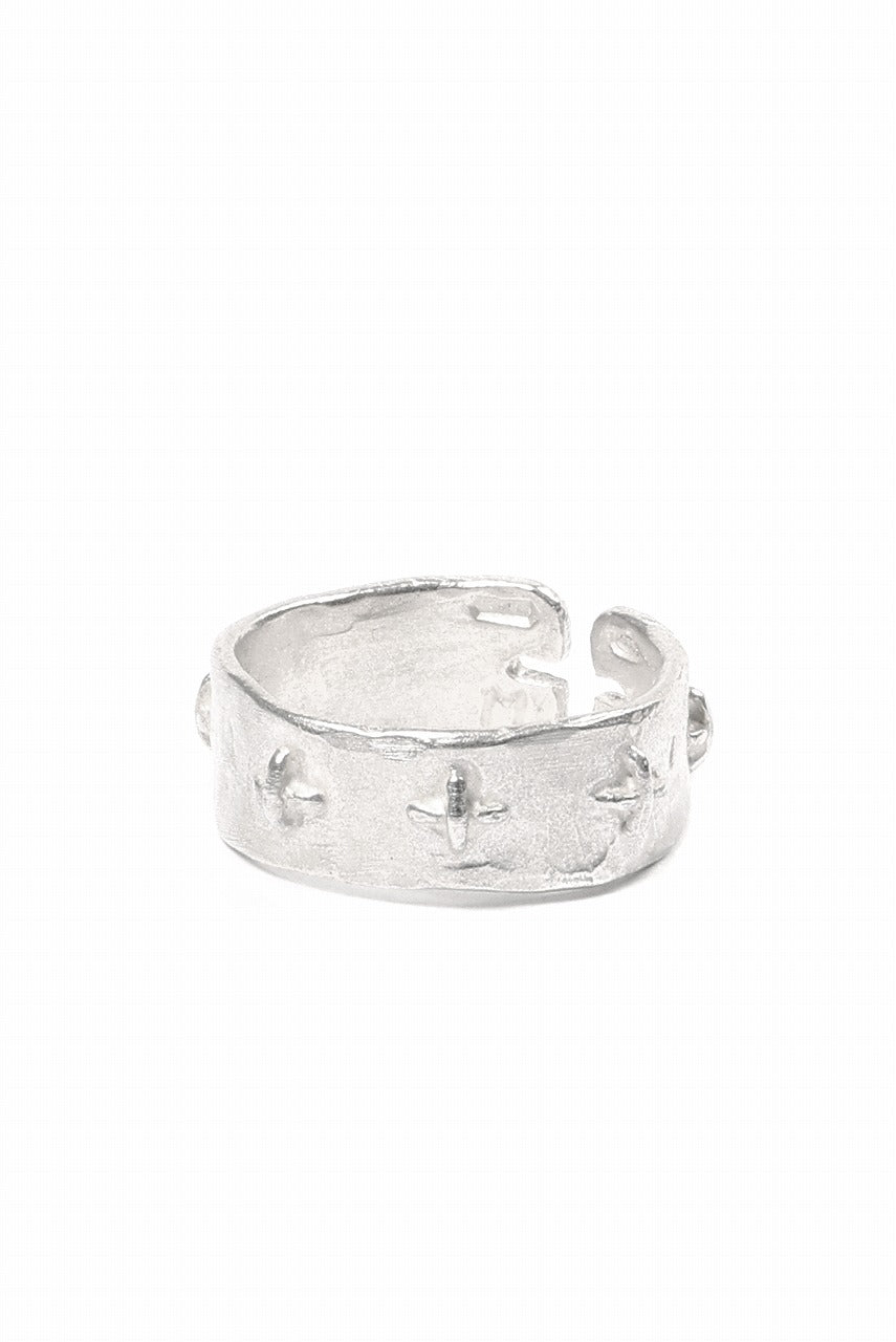 Load image into Gallery viewer, m.a+ silver stitched multiple cross ring / AG518 AG (SILVER)