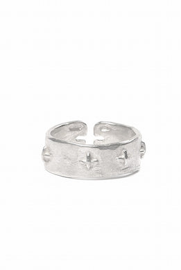 m.a+ silver stitched multiple cross ring / AG518 AG (SILVER)
