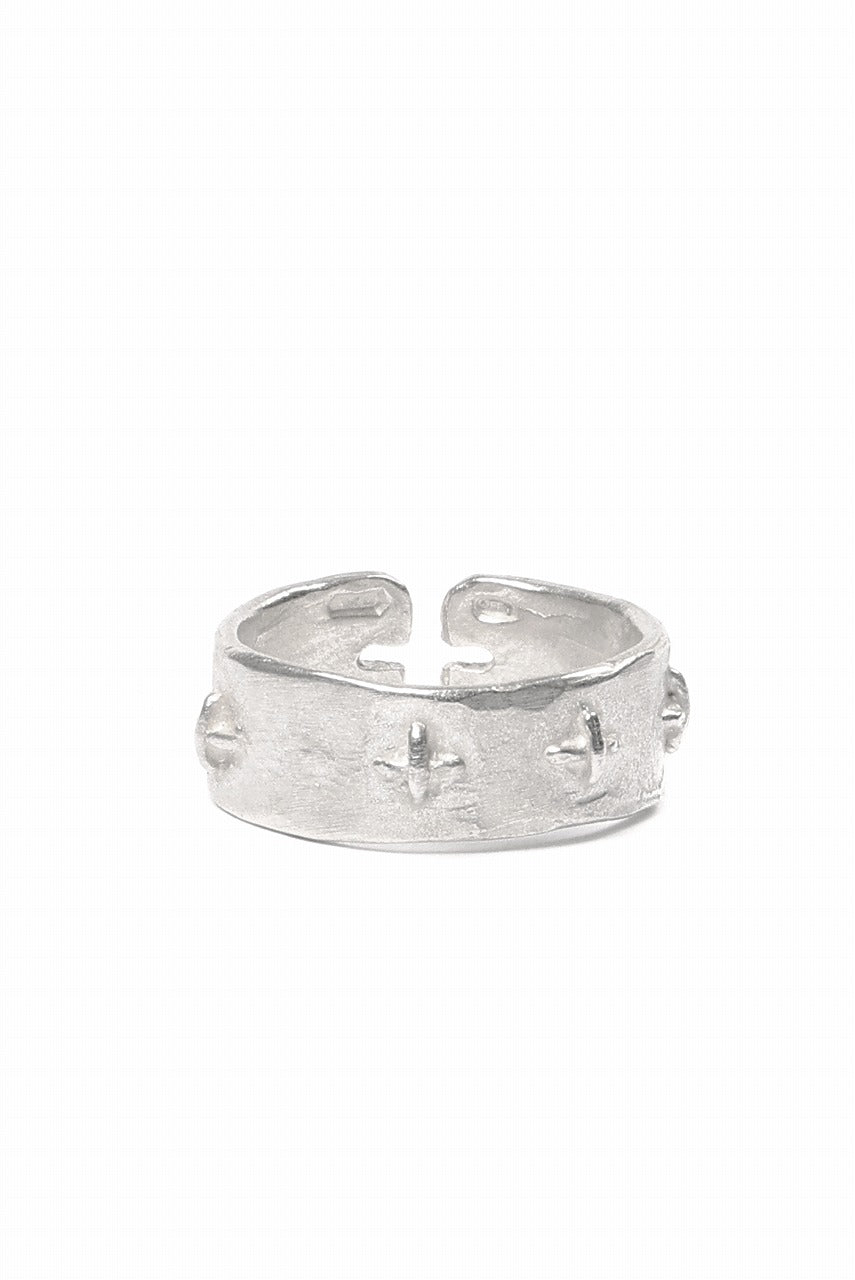 m.a+ silver stitched multiple cross ring / AG518 AG (SILVER)