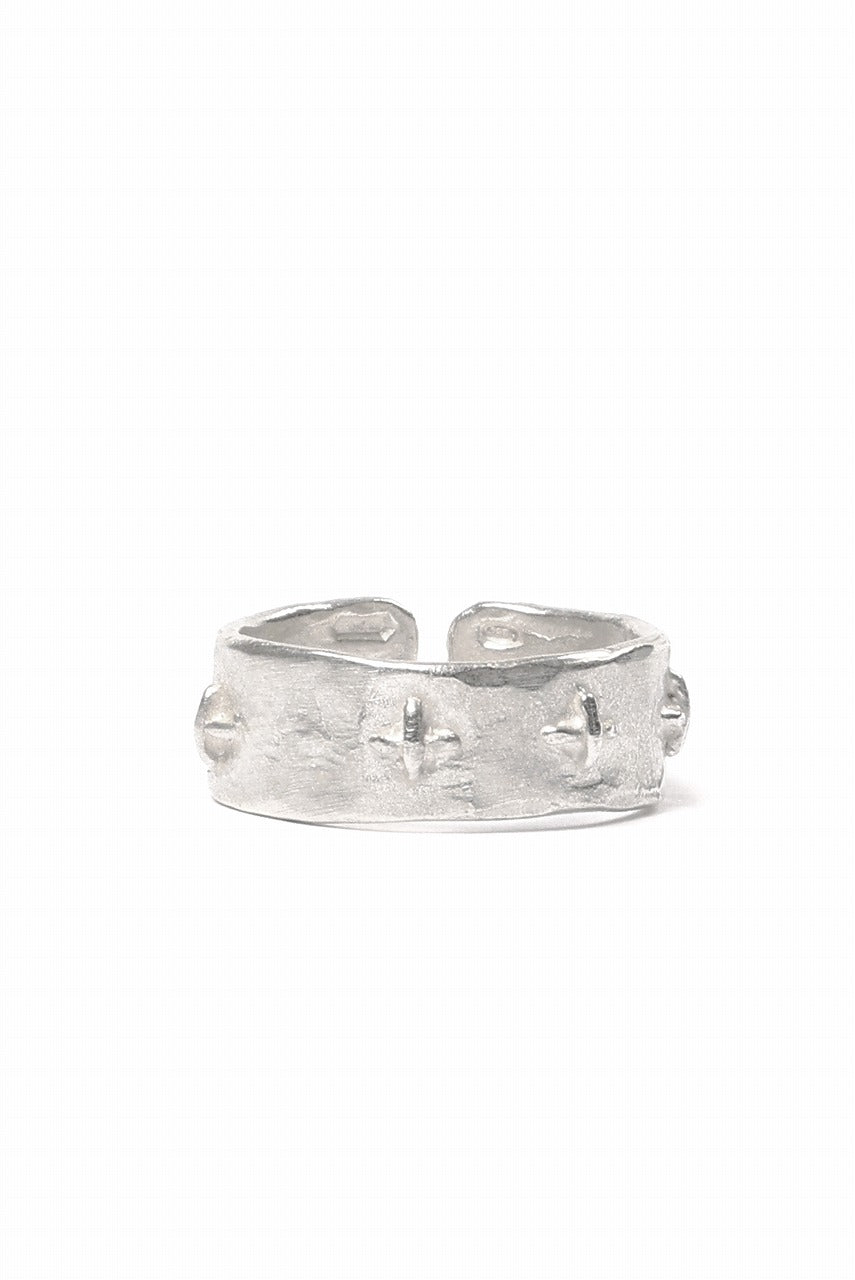 Load image into Gallery viewer, m.a+ silver stitched multiple cross ring / AG518 AG (SILVER)