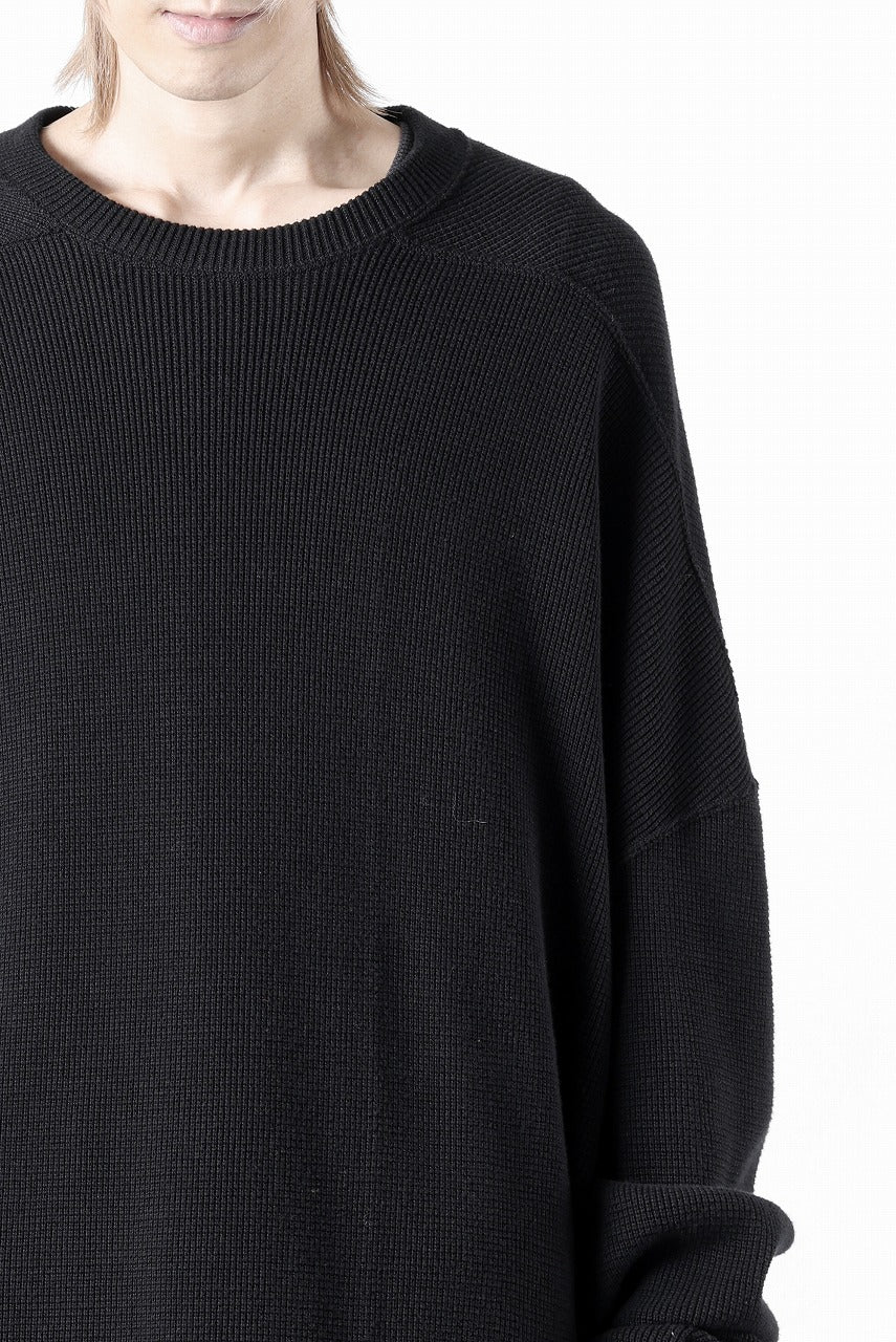 画像をギャラリービューアに読み込む, A.F ARTEFACT OVER SIZE TOP / RIB KNIT JERSEY (BLACK)