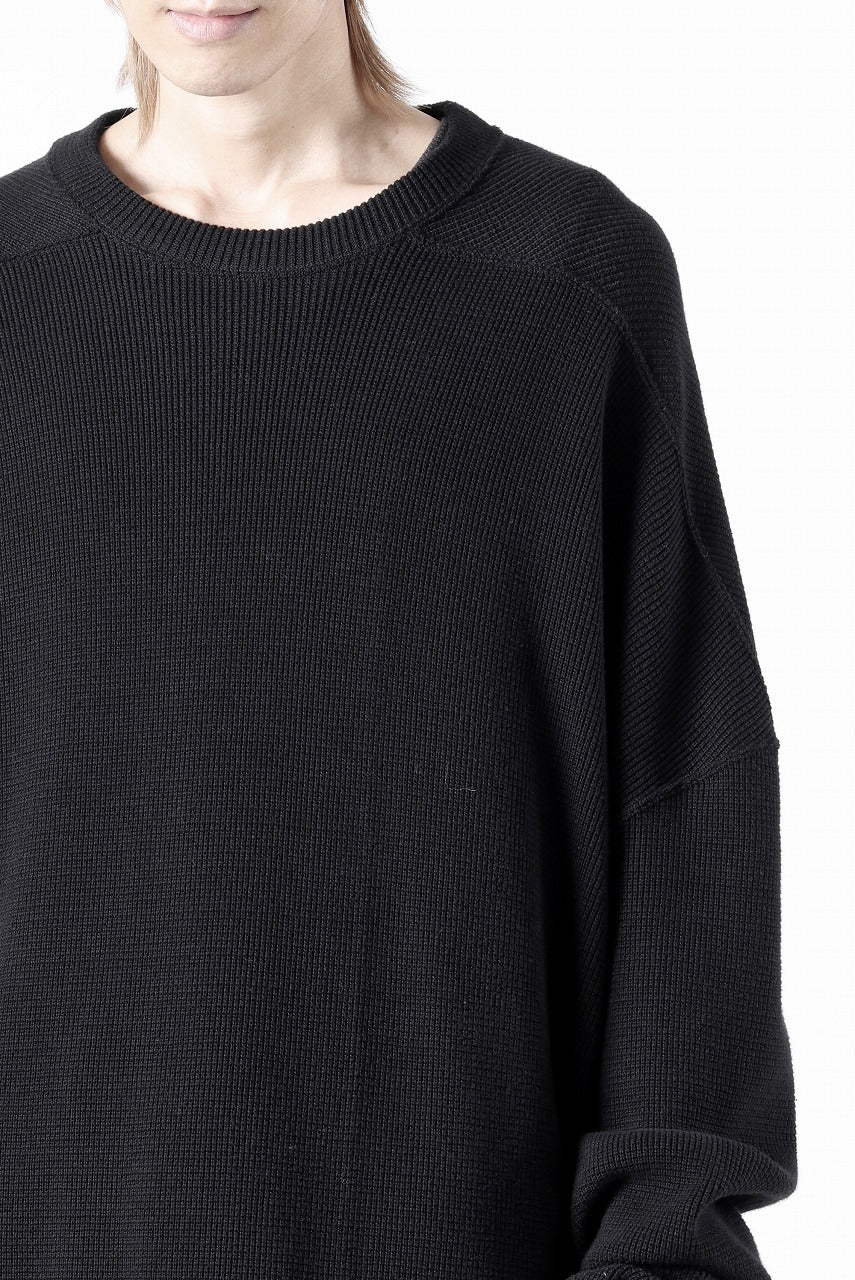 A.F ARTEFACT OVER SIZE TOP / RIB KNIT JERSEY (BLACK)