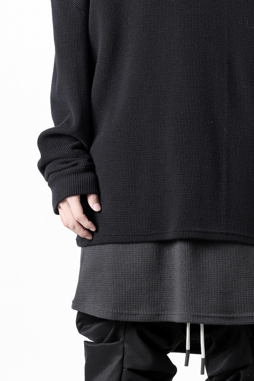 A.F ARTEFACT OVER SIZE TOP / RIB KNIT JERSEY (BLACK)