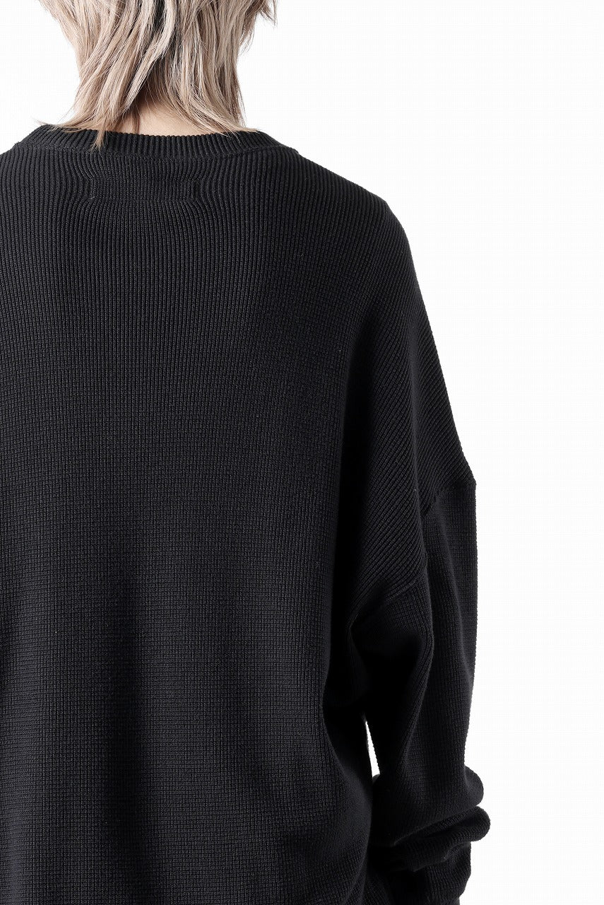 A.F ARTEFACT OVER SIZE TOP / RIB KNIT JERSEY (BLACK)