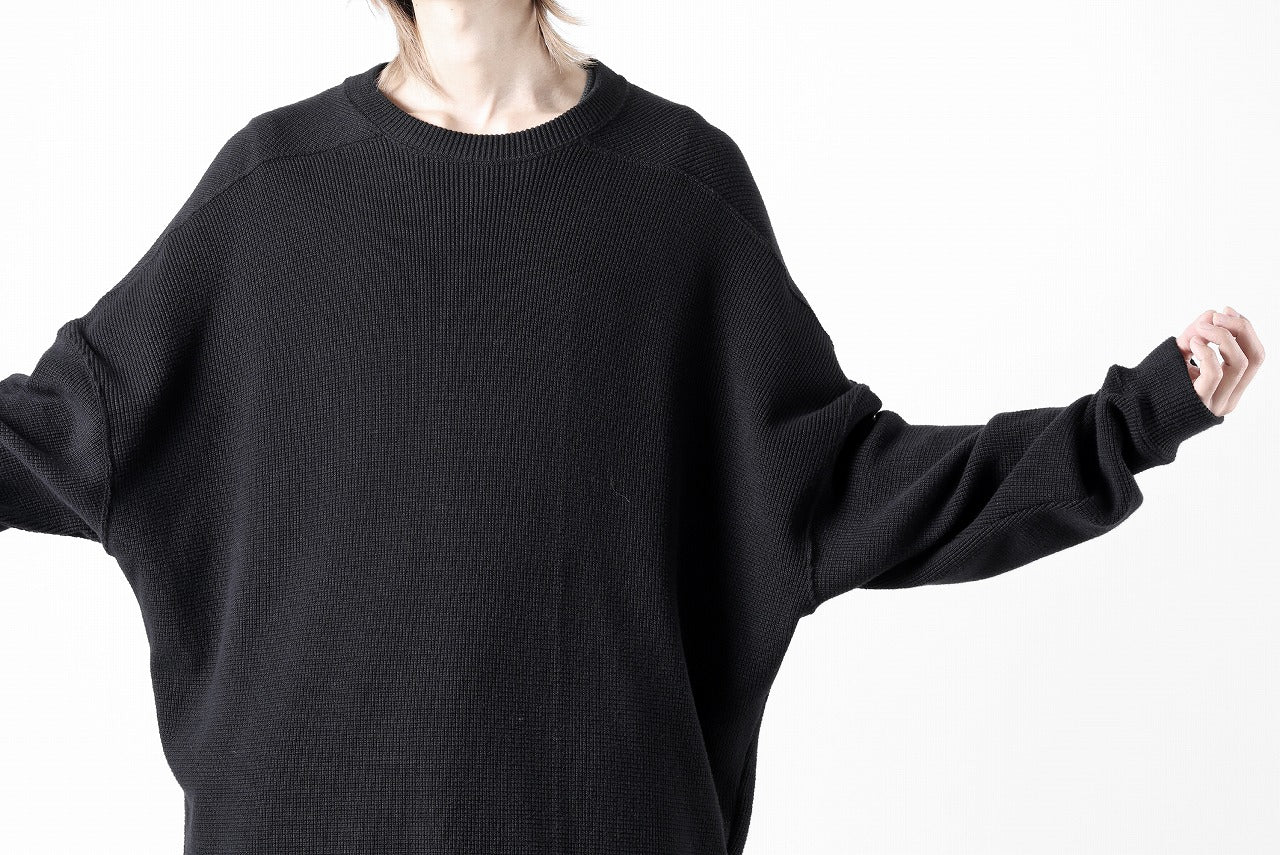 A.F ARTEFACT OVER SIZE TOP / RIB KNIT JERSEY (BLACK)