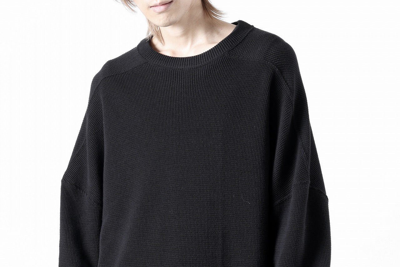 A.F ARTEFACT OVER SIZE TOP / RIB KNIT JERSEY (BLACK)