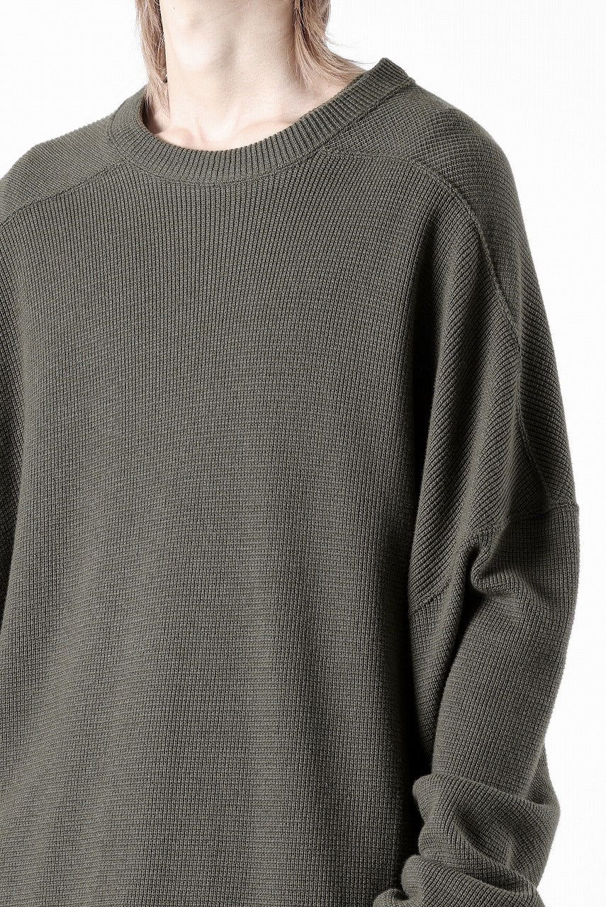 A.F ARTEFACT OVER SIZE TOP / RIB KNIT JERSEY (OLIVE)